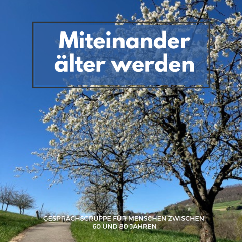 Log Miteinander älter werden. Baum mit Blüten