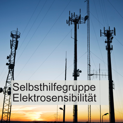 Bild Mobilfunkmasten bei Sonnenuntergang